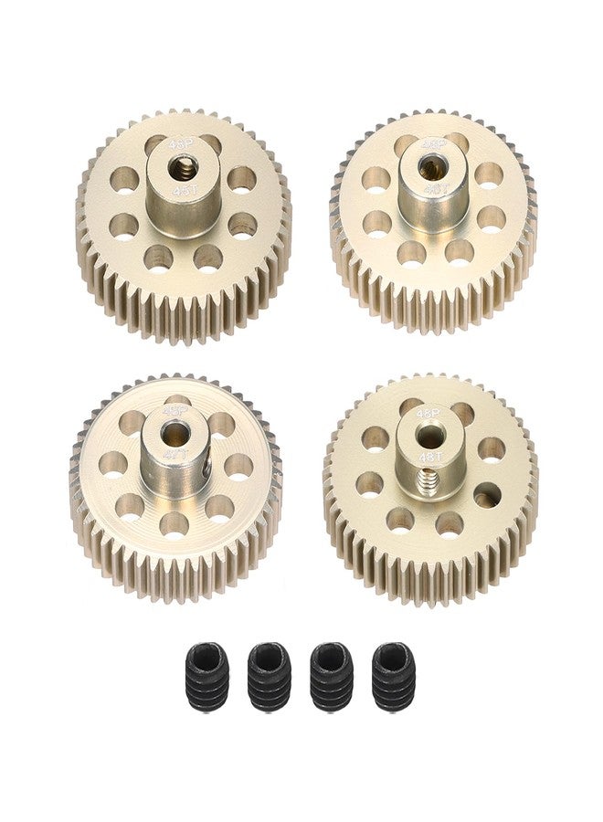 Rebower 4Pcs 48P Pinion Gear Set 45T 46T 47T 48T for 3.175 mm Shaft Aluminium Alloy Pinion Gear with Screws for RC Motor - Image 1